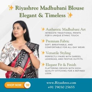 Riyashree madhubani ready to wear saree blouse for women